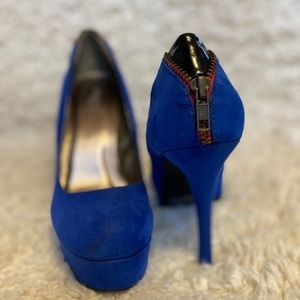 Blue Closed Toed Heels